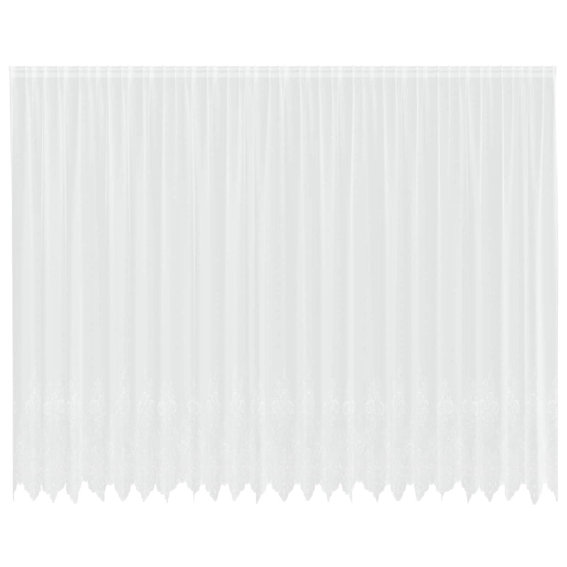 Chargez l'image dans la visionneuse de la galerie, Vidaxl kantgordijn met gordijnen bloemen wit 260 x 600 cm polyester
