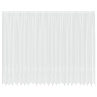 Vidaxl kantgordijn met gordijnen bloemen wit 280 x 600 cm polyester