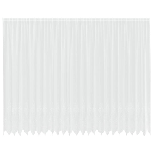 Vidaxl kantgordijn met gordijnen bloemen wit 300 x 600 cm polyester