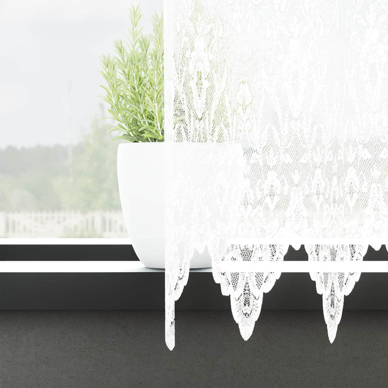 ギャラリービューアに画像をロードする, Vidaxl kantgordijn met gordijnen bloemen wit 220 x 900 cm polyester
