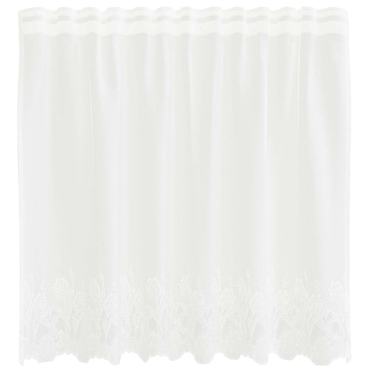 Vidaxl kantgordijn met gordijnen bloemen wit 80 x 150 cm polyester