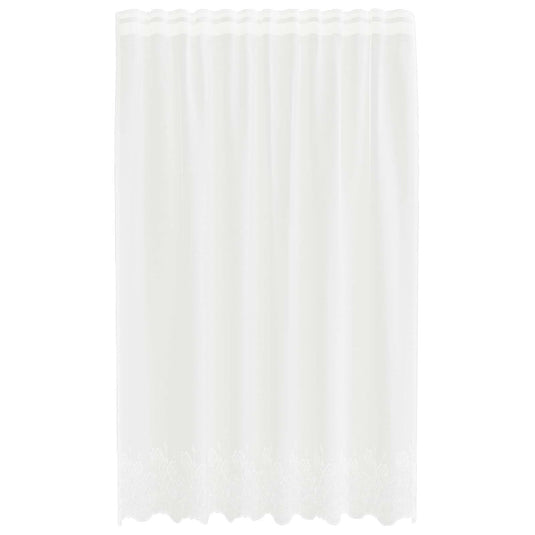 Vidaxl kantgordijn met gordijnen bloemen wit 140 x 150 cm polyester