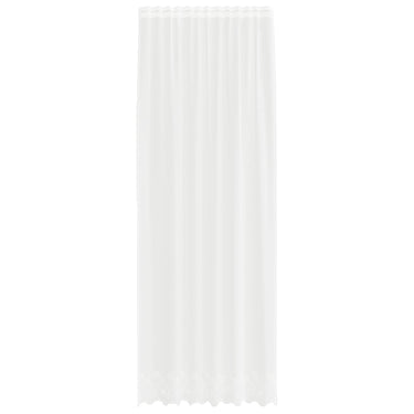 Vidaxl kantgordijn met gordijnen bloemen wit 300 x 150 cm polyester