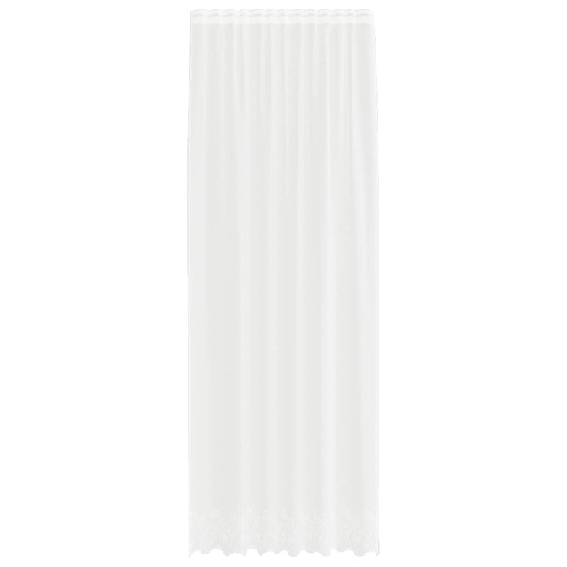 ギャラリービューアに画像をロードする, Vidaxl kantgordijn met gordijnen bloemen wit 300 x 150 cm polyester
