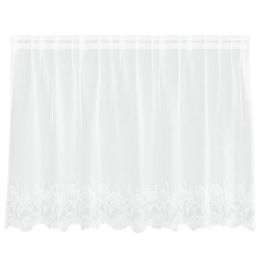 Vidaxl kantgordijn met gordijnen bloemen wit 80 x 200 cm polyester