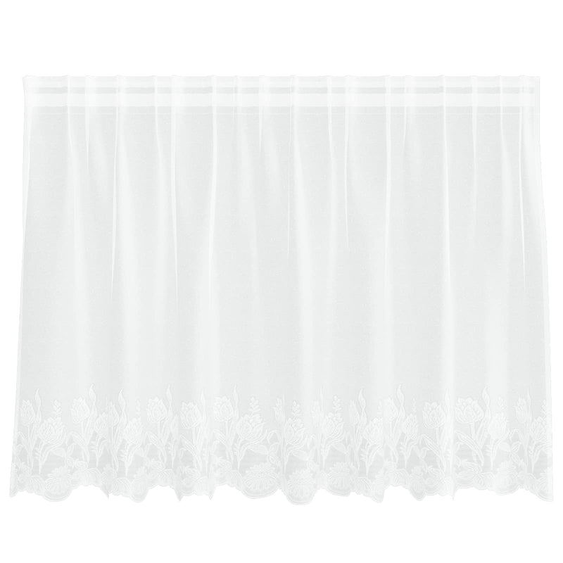 ギャラリービューアに画像をロードする, Vidaxl kantgordijn met gordijnen bloemen wit 100 x 200 cm polyester
