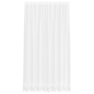 Vidaxl kantgordijn met gordijnen bloemen wit 245 x 200 cm polyester