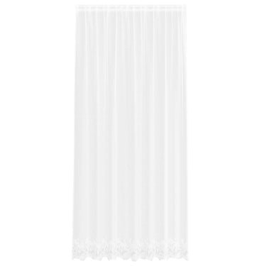 Vidaxl kantgordijn met gordijnen bloemen wit 280 x 200 cm polyester