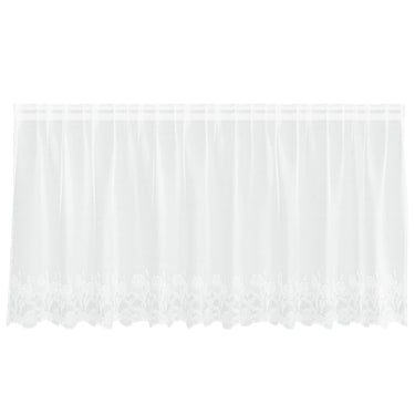 Vidaxl kantgordijn met gordijnen bloemen wit 100 x 300 cm polyester