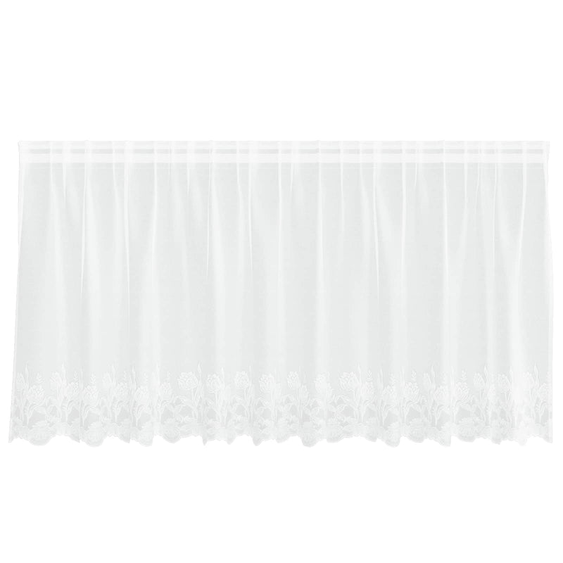 ギャラリービューアに画像をロードする, Vidaxl kantgordijn met gordijnen bloemen wit 120 x 300 cm polyester
