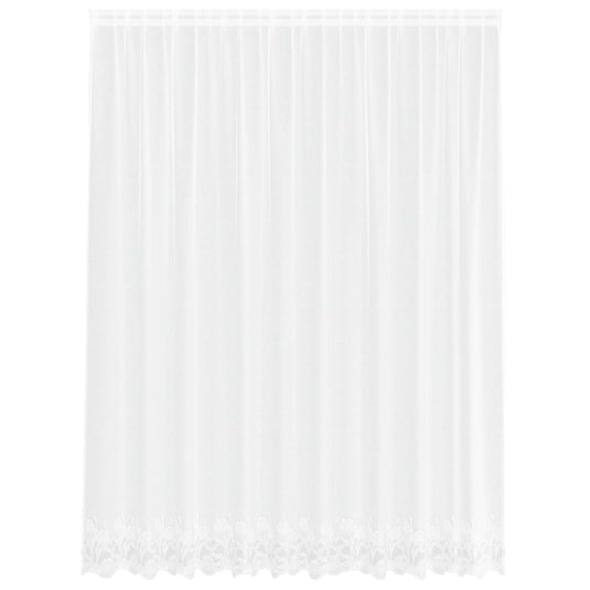 Vidaxl kantgordijn met gordijnen bloemen wit 220 x 300 cm polyester