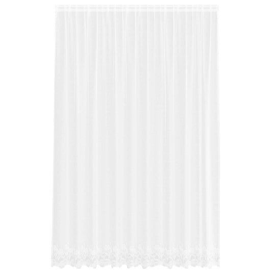Vidaxl kantgordijn met gordijnen bloemen wit 260 x 300 cm polyester
