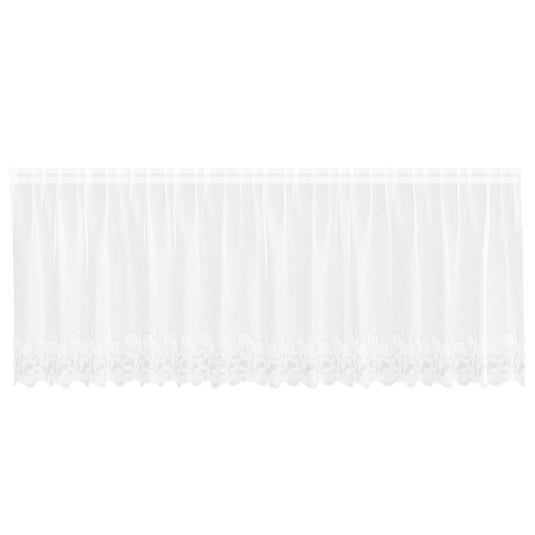 Vidaxl kantgordijn met gordijnen bloemen wit 80 x 400 cm polyester