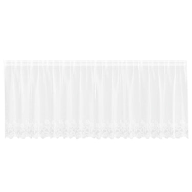 Vidaxl kantgordijn met gordijnen bloemen wit 120 x 400 cm polyester