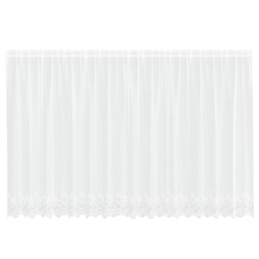 Vidaxl kantgordijn met gordijnen bloemen wit 140 x 400 cm polyester