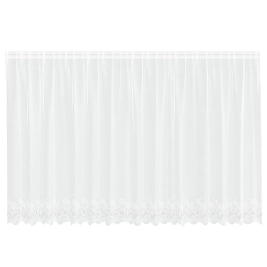 Vidaxl kantgordijn met gordijnen bloemen wit 140 x 400 cm polyester