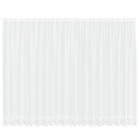 Vidaxl kantgordijn met gordijnen bloemen wit 200 x 500 cm polyester