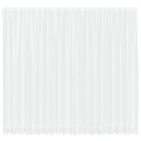 Vidaxl kantgordijn met gordijnen bloemen wit 260 x 500 cm polyester