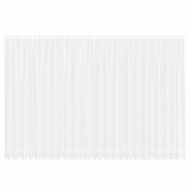 Vidaxl kantgordijn met gordijnen bloemen wit 200 x 600 cm polyester