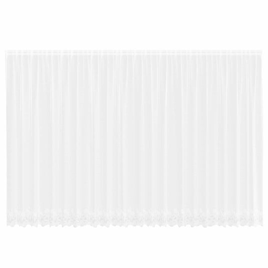 Vidaxl kantgordijn met gordijnen bloemen wit 240 x 600 cm polyester