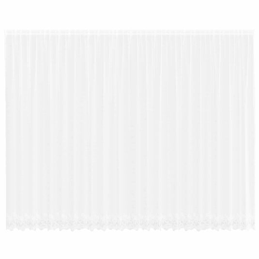 Vidaxl kantgordijn met gordijnen bloemen wit 260 x 600 cm polyester
