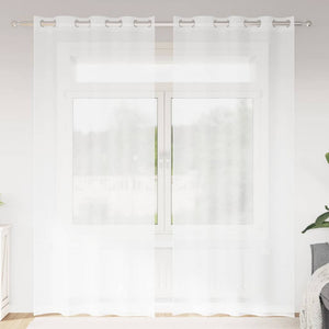 Vidaxl voile gordijn met gordijnen 2 pcs wit 245 x 140 cm polyester