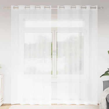 Vidaxl voile gordijn met gordijnen 2 pcs wit 260 x 140 cm polyester