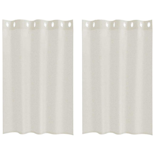 Vidaxl voile gordijn met gordijnen 2 pcs crème 140 x 140 cm polyester
