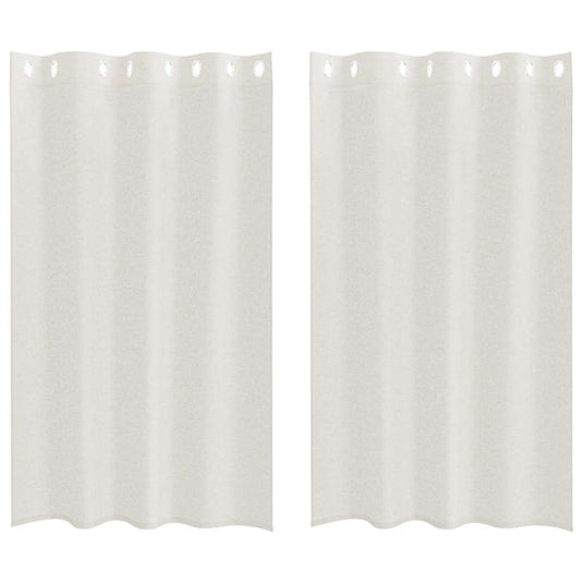 Vidaxl voile gordijn met gordijnen 2 pcs crème 175 x 140 cm polyester