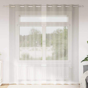 Vidaxl voile gordijn met gordijnen 2 pcs crème 225 x 140 cm polyester