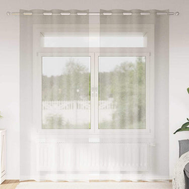 Vidaxl voile gordijn met gordijnen 2 pcs crème 225 x 140 cm polyester