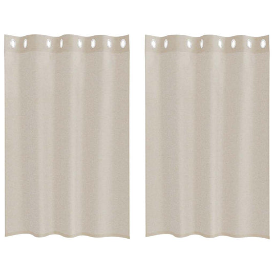 Vidaxl voile gordijn met gordijnen 2 pcs zand 140 x 140 cm polyester