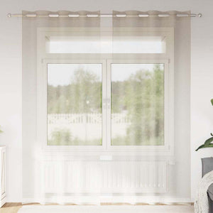 Vidaxl voile gordijn met gordijnen 2 pcs zand 225 x 140 cm polyester