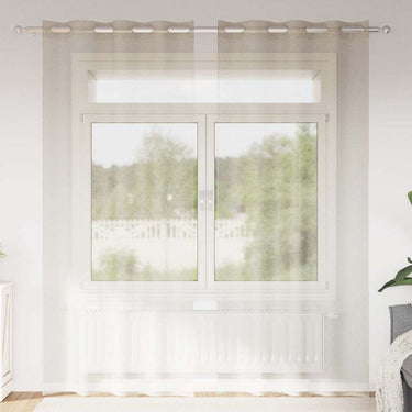 Vidaxl voile gordijn met gordijnen 2 pcs zand 225 x 140 cm polyester