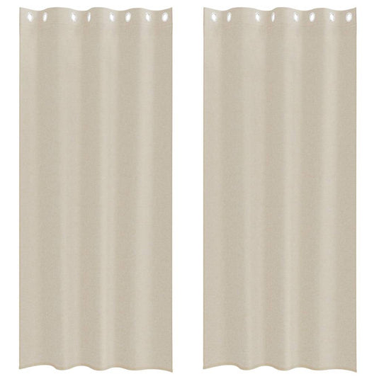 Vidaxl voile gordijn met gordijnen 2 pcs zand 225 x 140 cm polyester