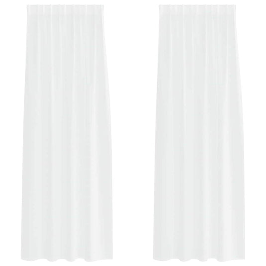 Vidaxl voile gordijn met gordijnen 2 pcs wit 225 x 140 cm polyester
