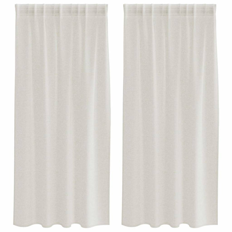 Chargez l'image dans la visionneuse de la galerie, Vidaxl voile gordijn met gordijnen 2 pcs crème 175 x 140 cm polyester
