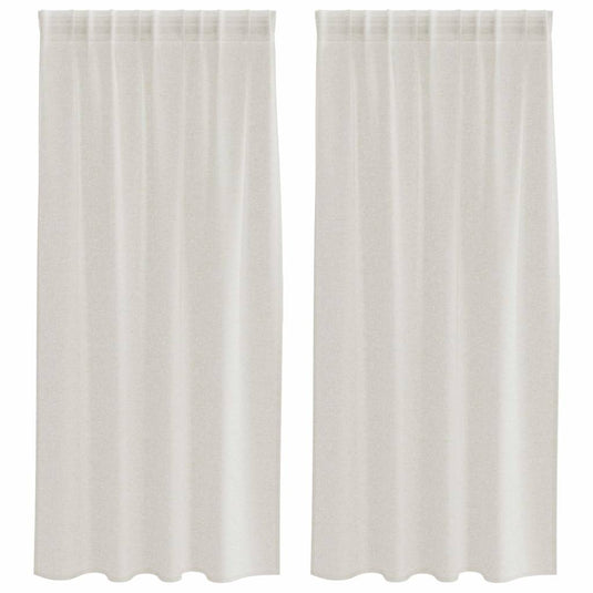 Vidaxl voile gordijn met gordijnen 2 pcs crème 175 x 140 cm polyester
