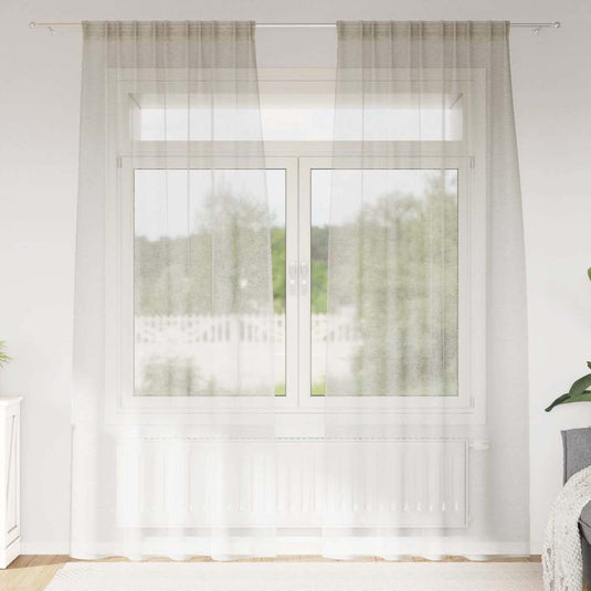Vidaxl voile gordijn met gordijnen 2 pcs crème 225 x 140 cm polyester