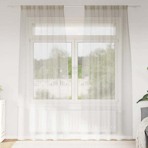 Vidaxl voile gordijn met gordijnen 2 pcs crème 260 x 140 cm polyester