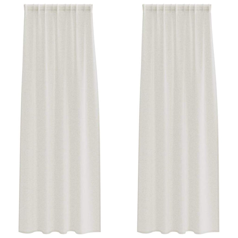 Chargez l'image dans la visionneuse de la galerie, Vidaxl voile gordijn met gordijnen 2 pcs crème 260 x 140 cm polyester
