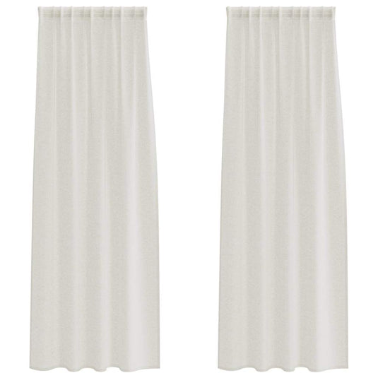 Vidaxl voile gordijn met gordijnen 2 pcs crème 260 x 140 cm polyester