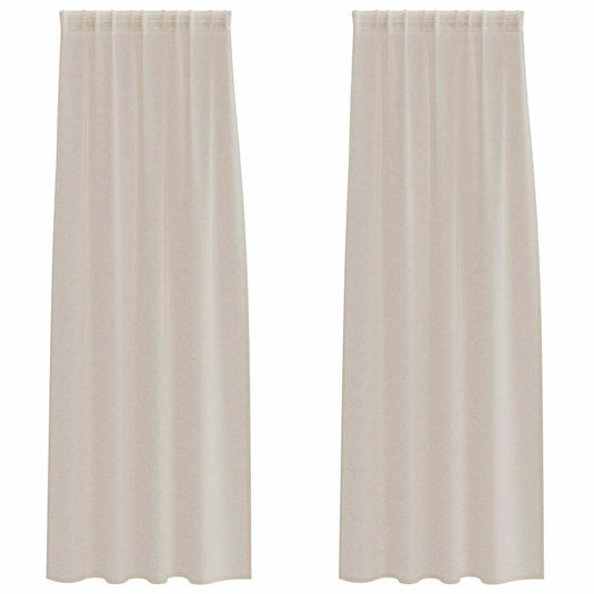 Vidaxl voile gordijn met gordijnen 2 pcs zand 225 x 140 cm polyester