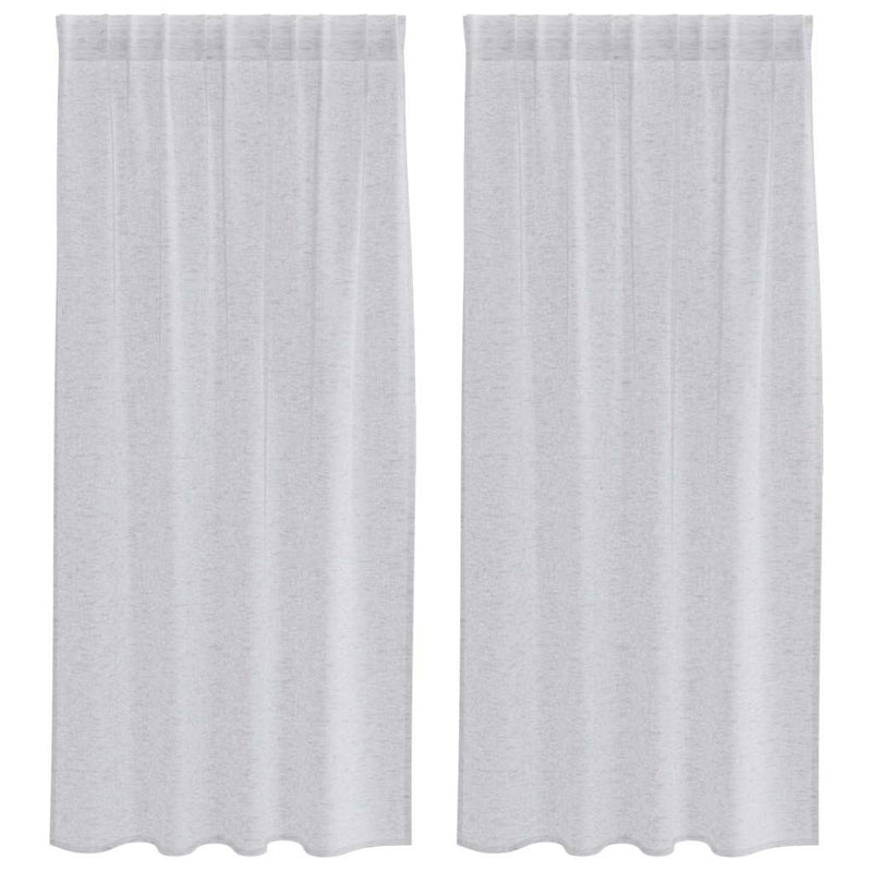 Chargez l'image dans la visionneuse de la galerie, Vidaxl voile gordijn 2 pcs lichtgrijs 175 x 140 cm polyester
