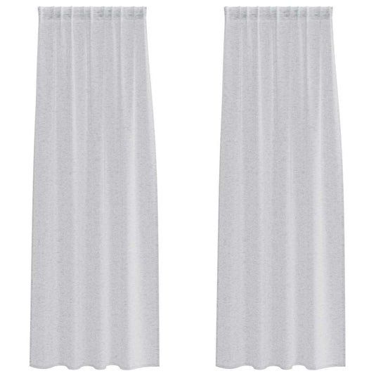 Vidaxl voile gordijn 2 pcs lichtgrijs 225 x 140 cm polyester