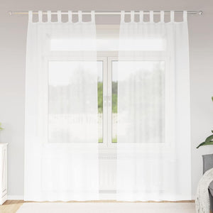 Vidaxl voile gordijn met gordijnen 2 pcs wit 260 x 140 cm polyester