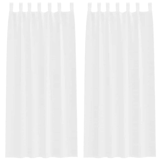 Vidaxl voile gordijn met gordijnen 2 pcs wit 260 x 140 cm polyester