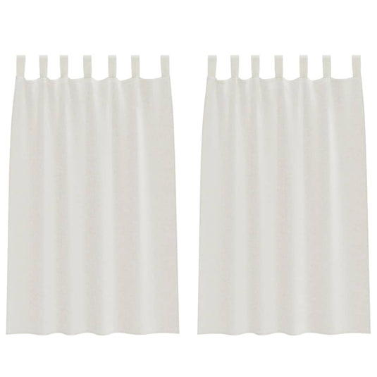 Vidaxl voile gordijn met gordijnen 2 pcs crème 175 x 140 cm polyester