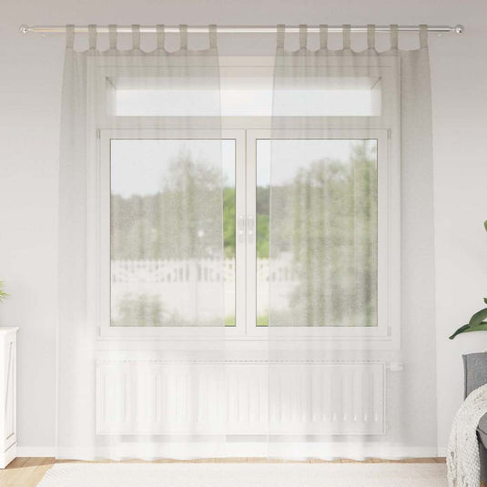 Vidaxl voile gordijn met gordijnen 2 pcs crème 245 x 140 cm polyester