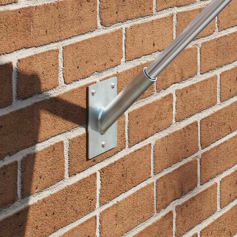 Afbeelding laden in galerijviewer, Vidaxl vlaggen mast houder zilver 10,5 x 7,5 x 0,25 cm staal
